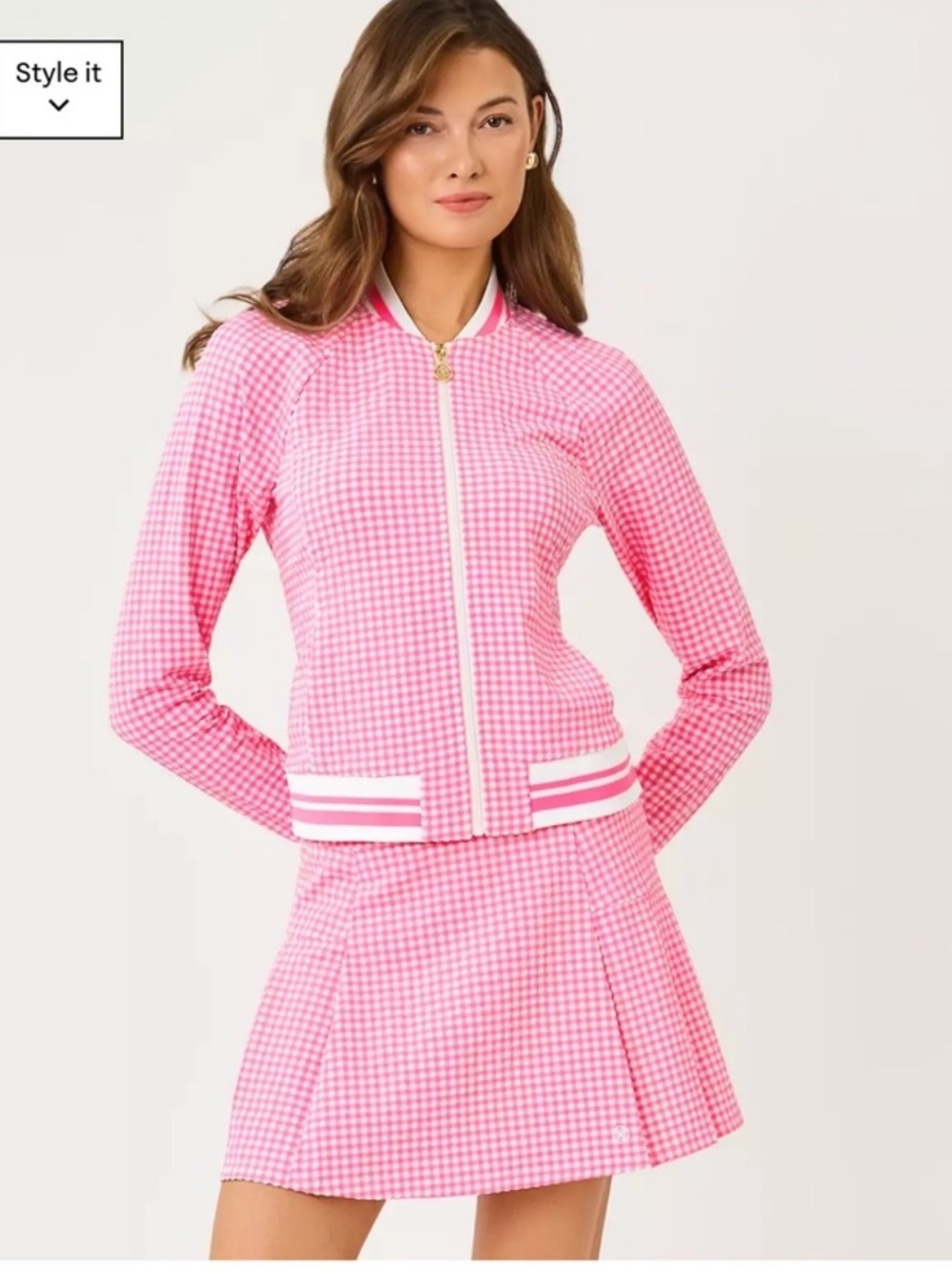 Lilly Pulitzer Pink Gingham Mini Skort